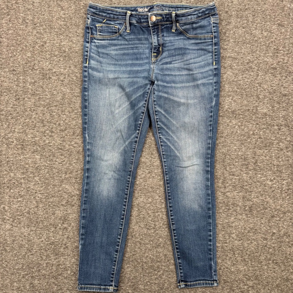 Mossimo Womens Mid-Rise Power Stretch Jeggings‎ Blue Medium Wash Jeans 10/30S